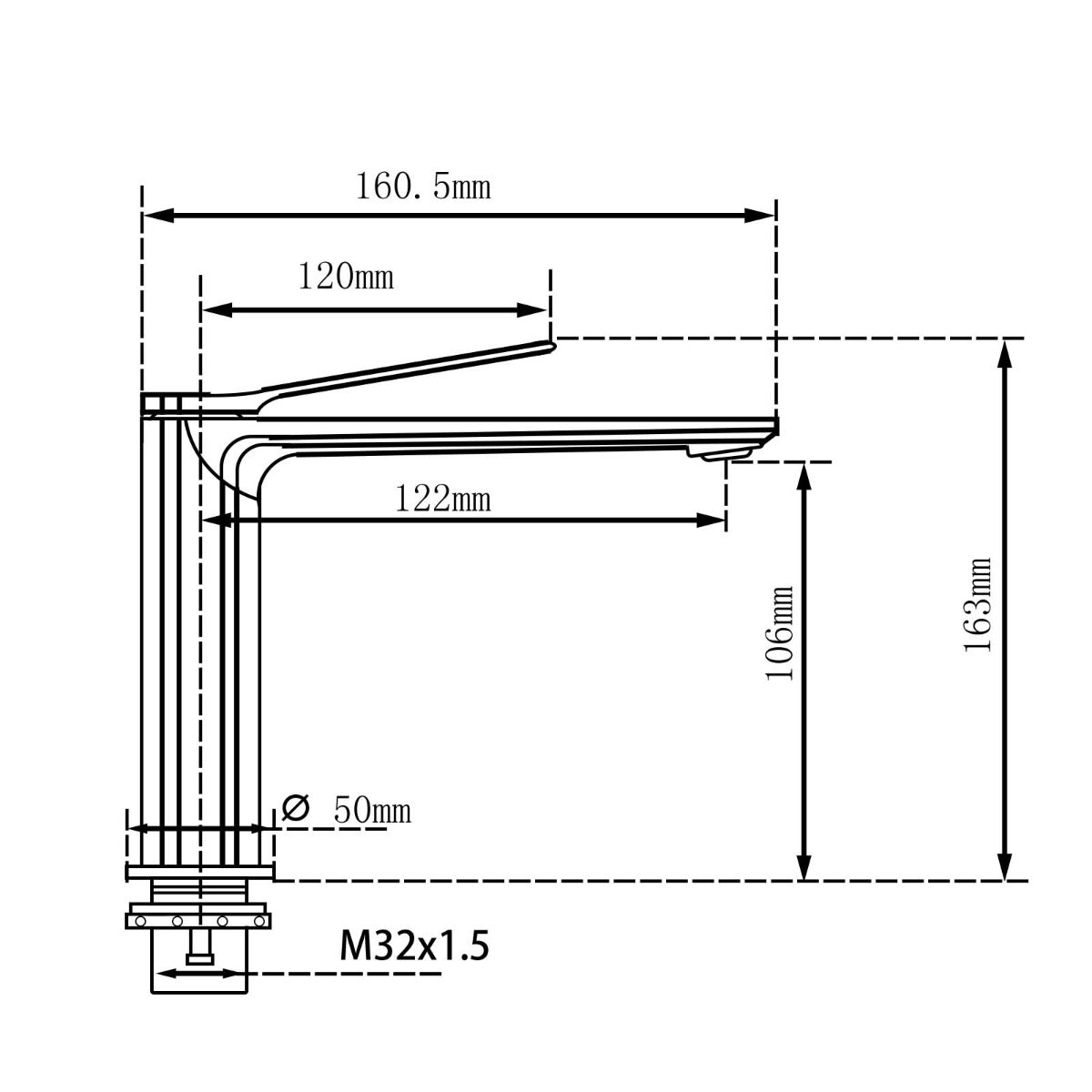 RUSHY Chrome Short Basin Mixer