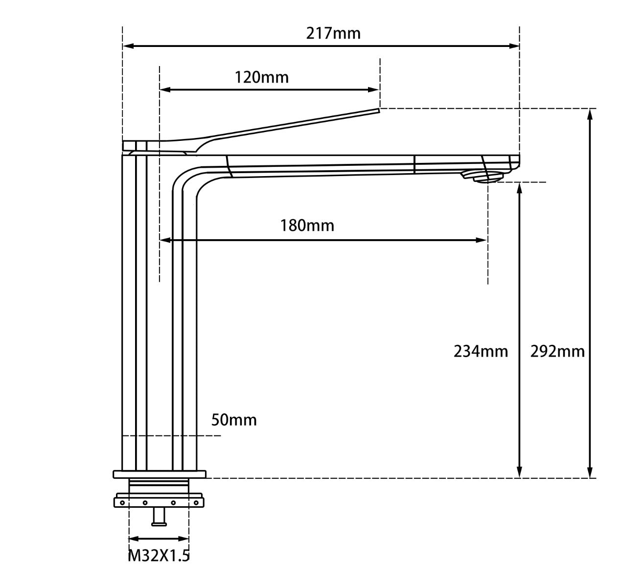 RUSHY Series Brushed Yellow Gold Tall Basin Mixer