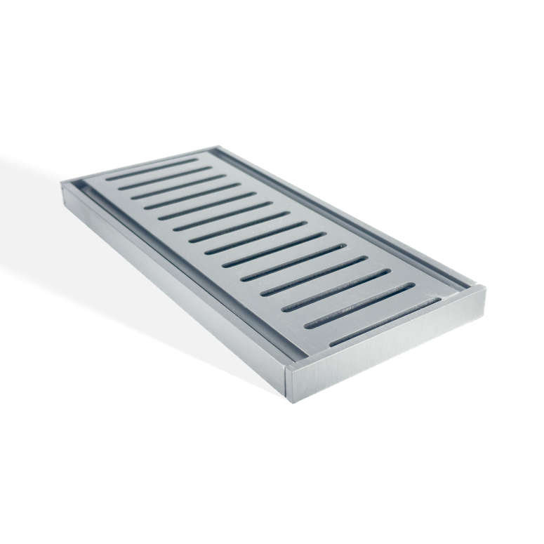 Muses Aluminium Slimline Floor Grate Brushed Gunmetal 300 * 100 * 14mm