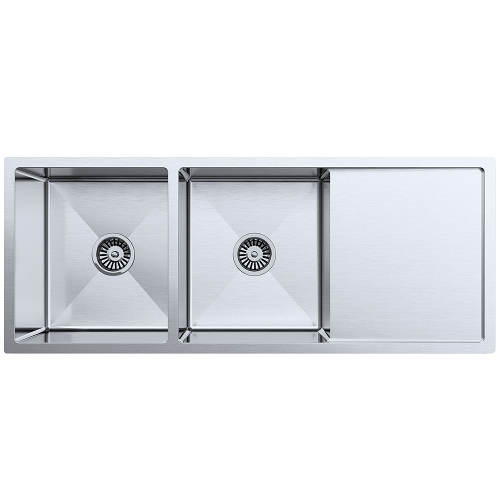 Atlas Handmade Double Bowl With Drainer Kitchen Sink