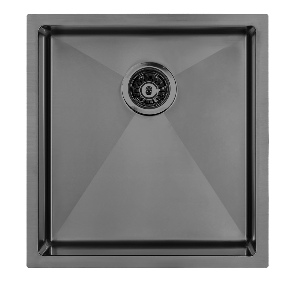 Atlas Handmade Single Bowl Kitchen Sink in Gunmetal Black
