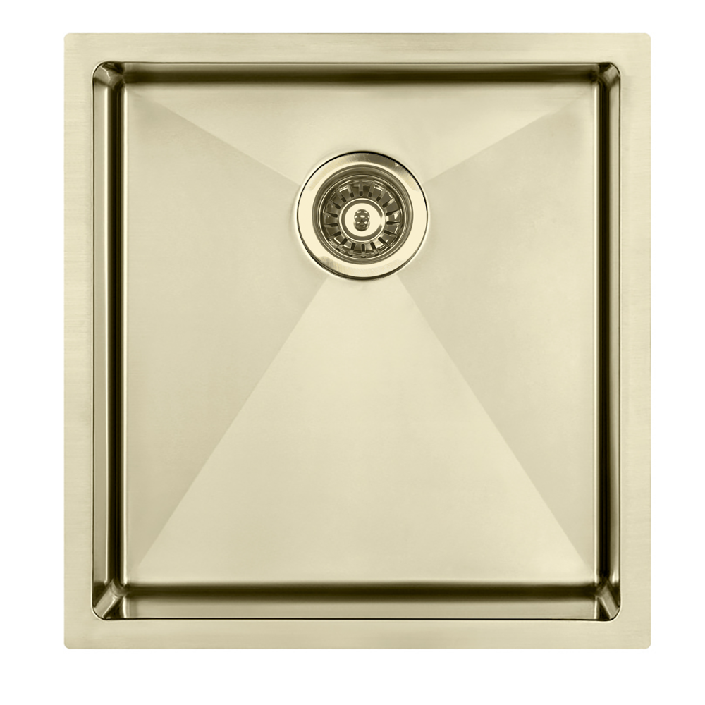 Atlas Handmade Single Bowl Kitchen Sink in Brushed Gold