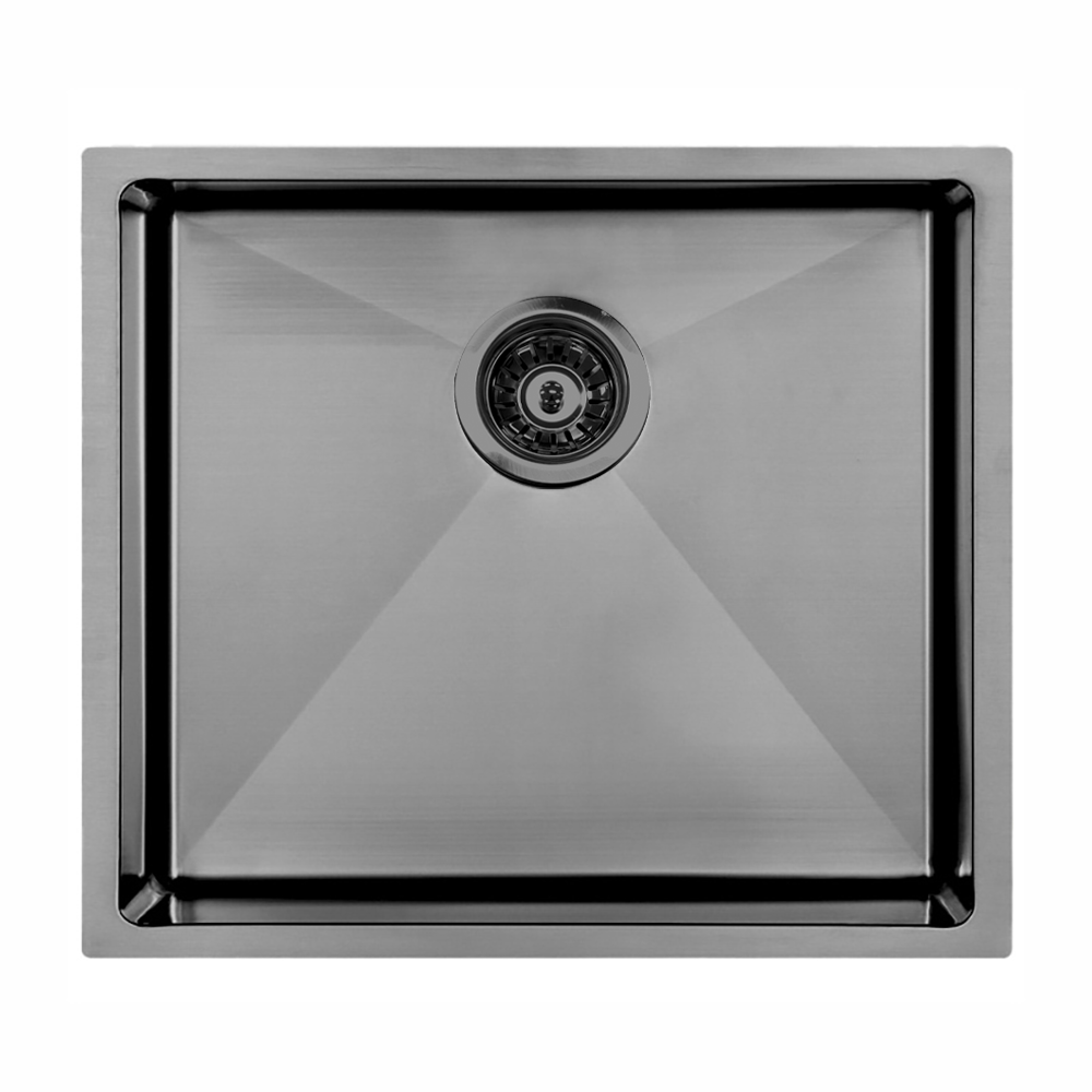 Atlas Handmade Single Bowl Kitchen Sink in Gunmetal Black