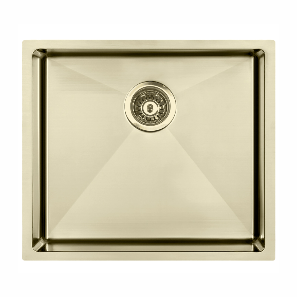 Atlas Handmade Single Bowl Kitchen Sink in Brushed Gold