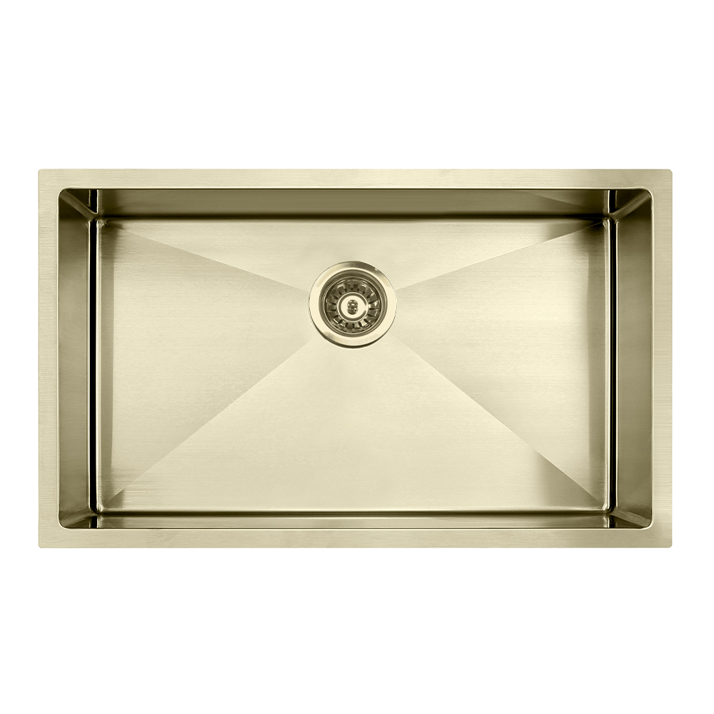 Atlas Handmade Single Bowl Kitchen Sink in Brushed Gold