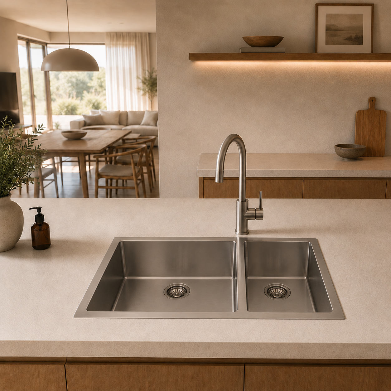 Atlas Handmade One & Half Bowl Kitchen Sink