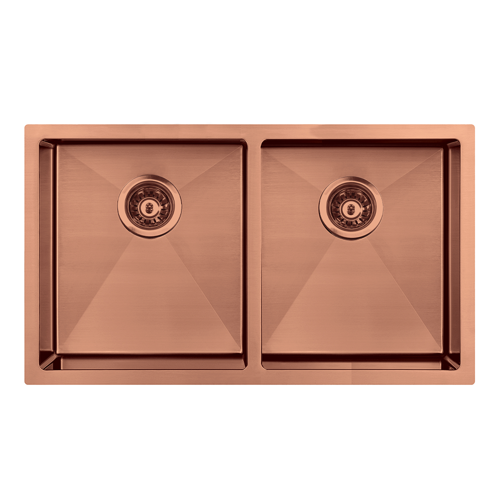 Atlas Handmade Double Bowl Kitchen Sink in Copper
