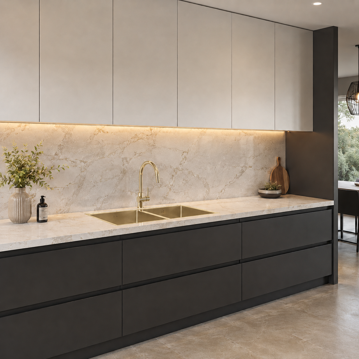 Atlas Handmade Double Bowl Kitchen Sink in Brushed Gold