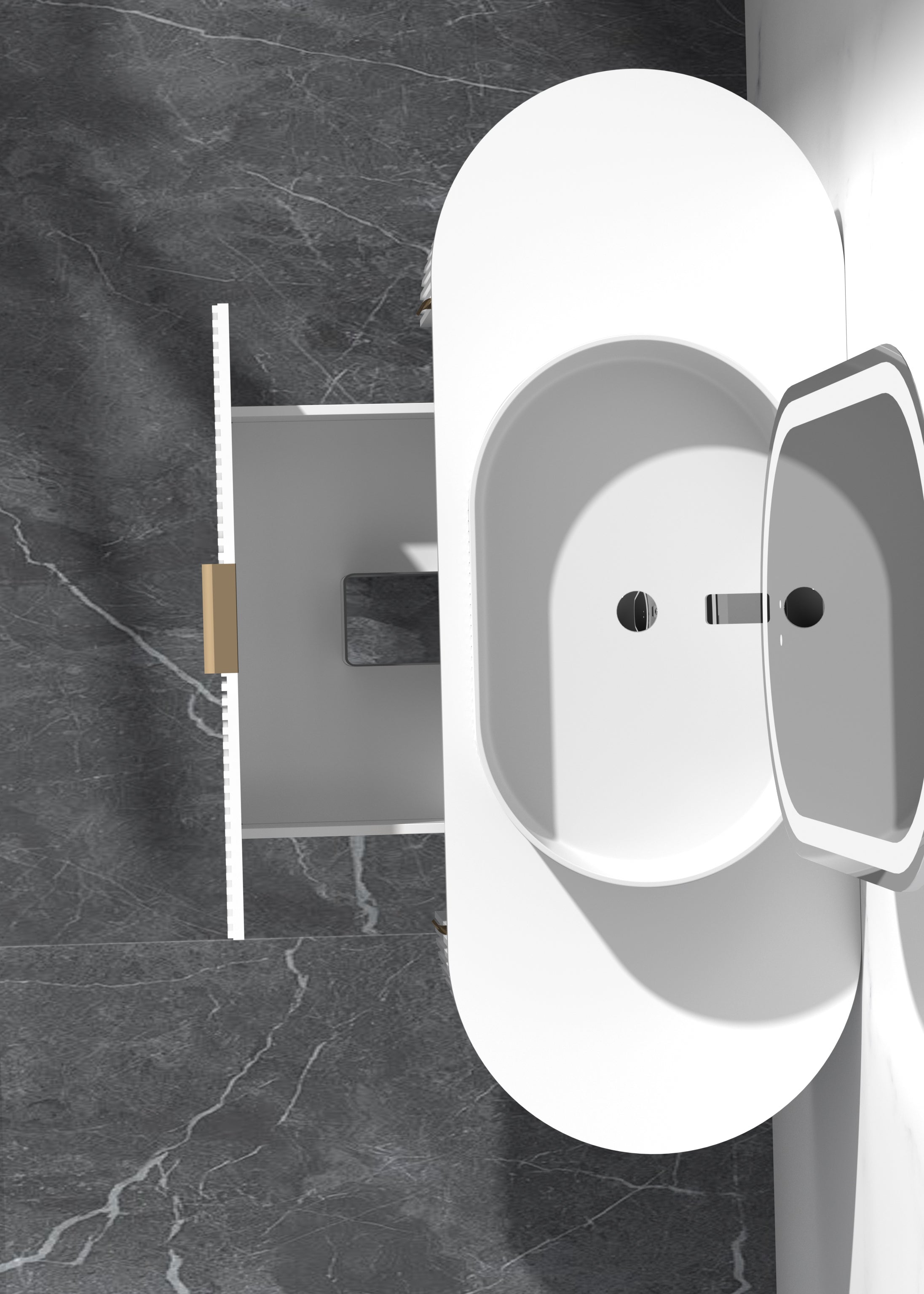 CARYSIL 1200mm Fluted Wall Hung Vanity 1200 x 469 x 412mm
