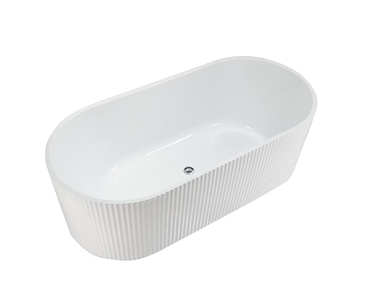 1500x750x580mm Berri Freestanding Fluted Matte White