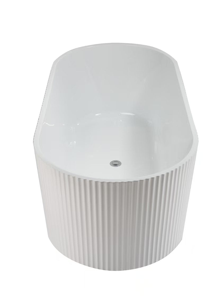 1500x750x580mm Berri Freestanding Fluted Matte White