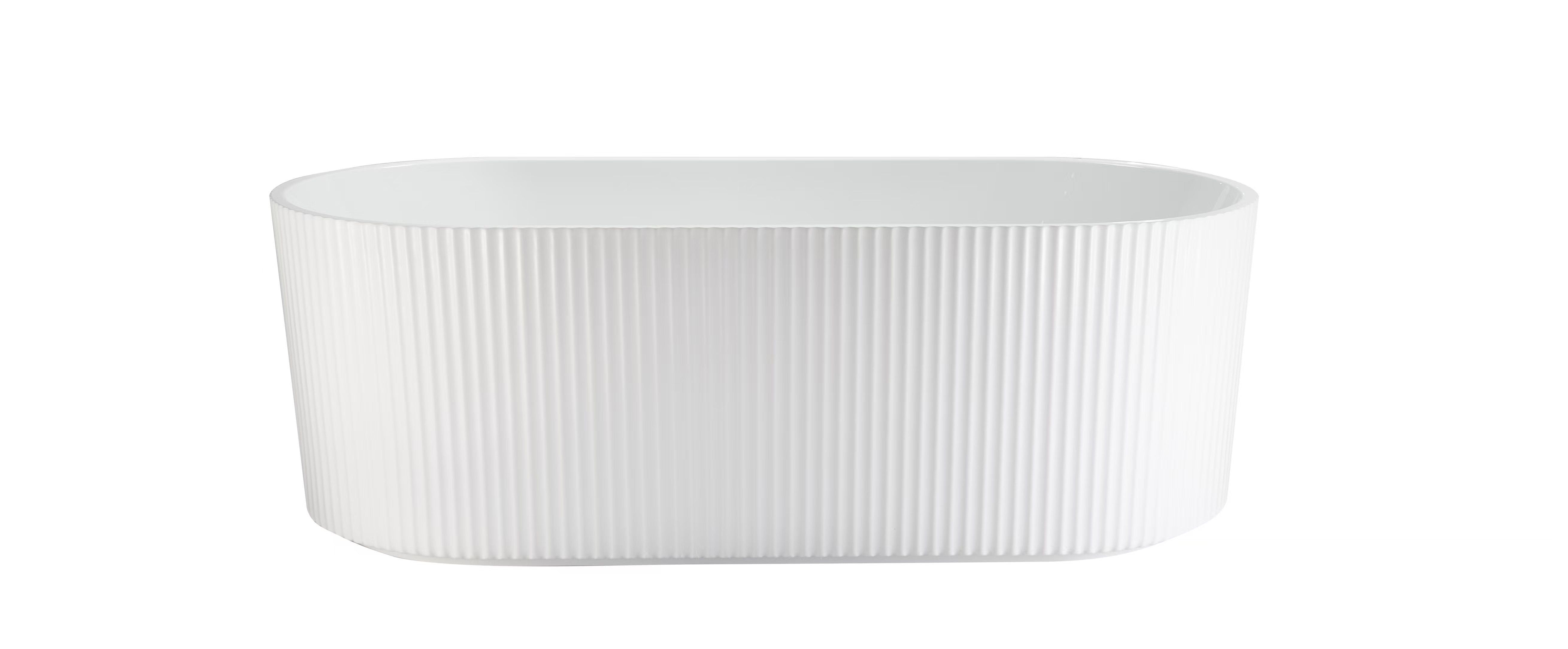 1700x800x580mm Berri Freestanding Fluted Matte White