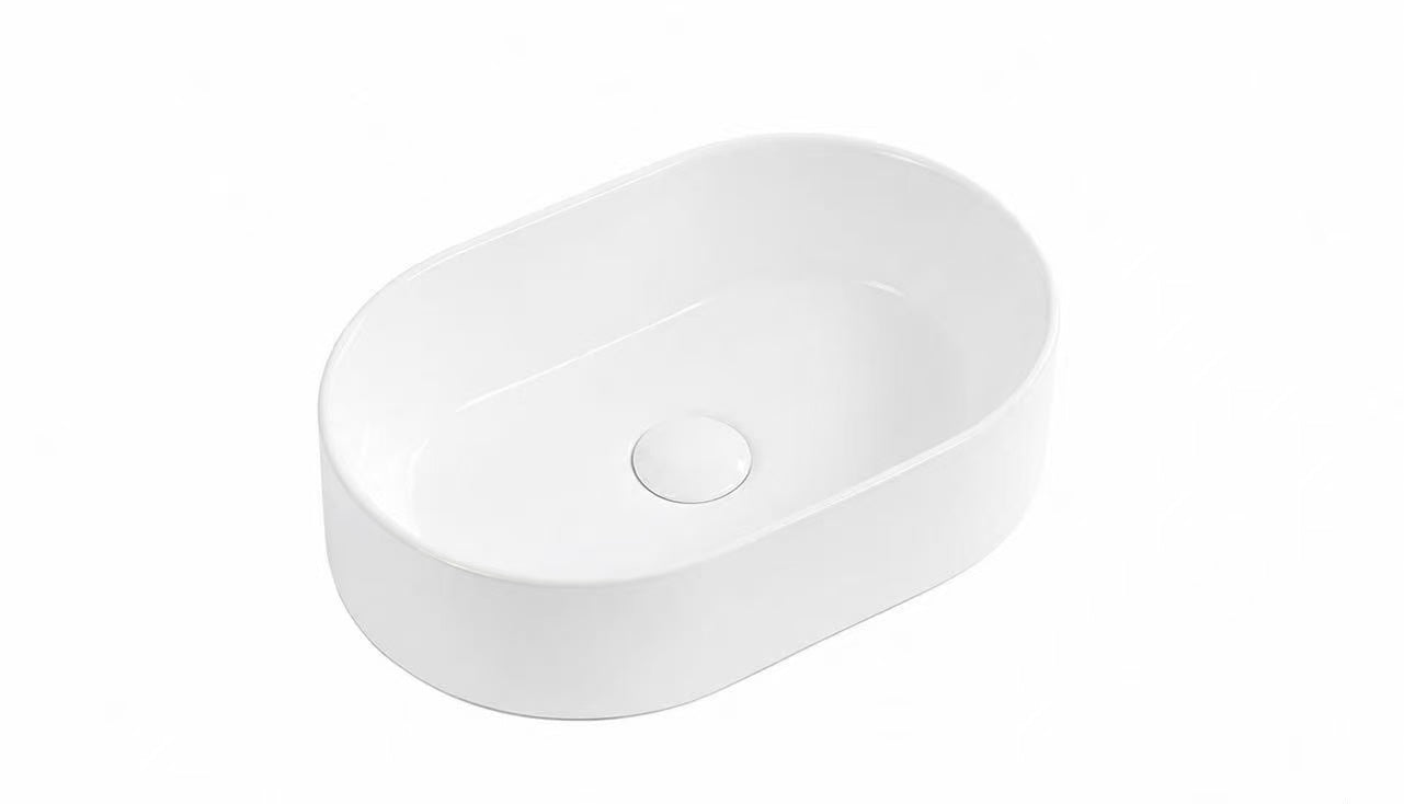 450 x 300 x 120 mm Round Matte White Above Counter Ceramic Basin