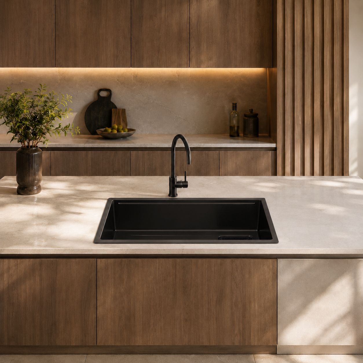 Novaq Handmade Kitchen Sink in Matt Black