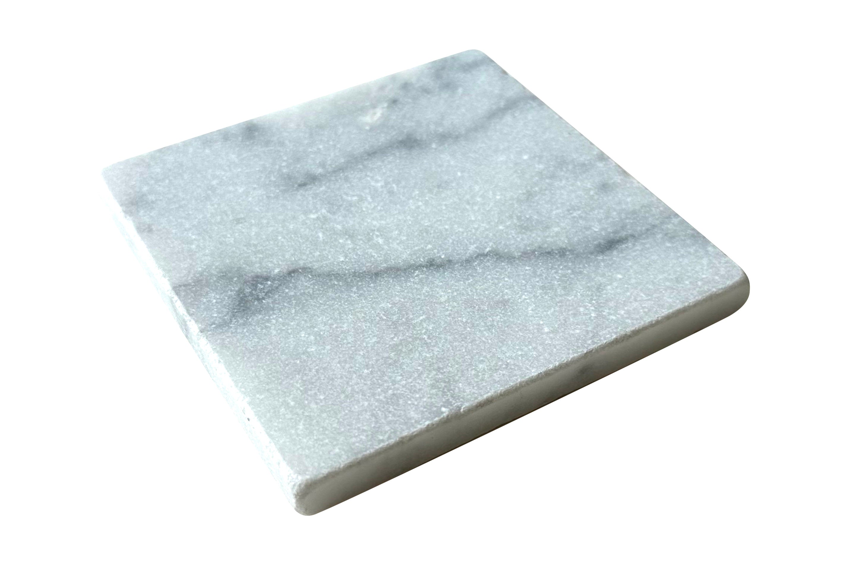 Bedrock Square Bianco Carrara Tumbled 100x100x10mm