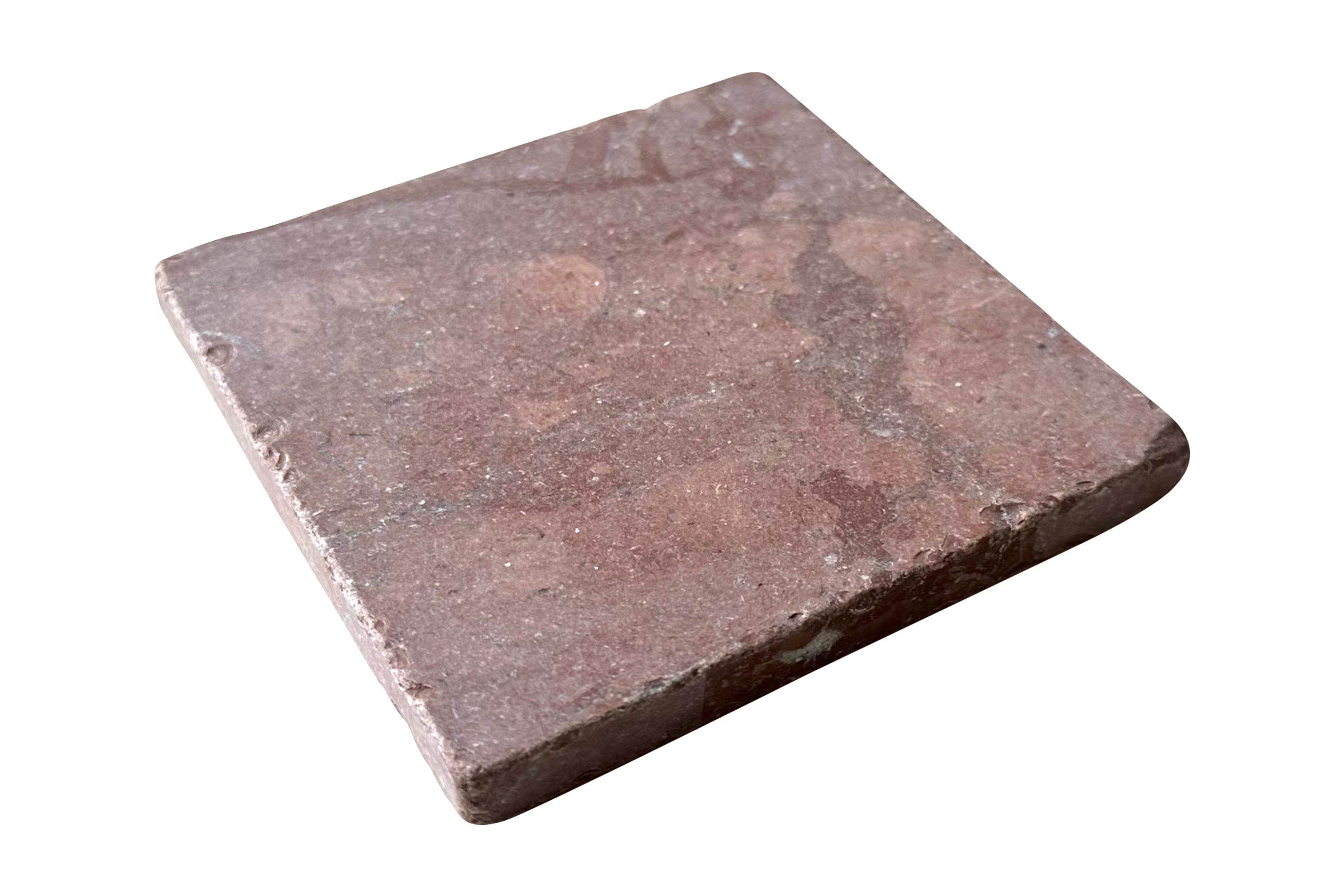 Bedrock Square Rosso Verona Tumbled 100x100x10mm