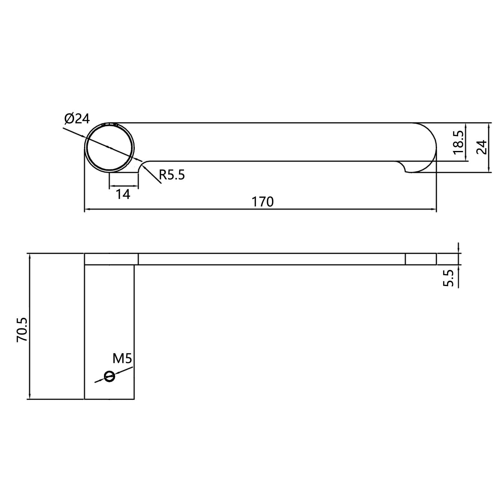 RUSHY Gun Metal Grey Toilet Paper Holder