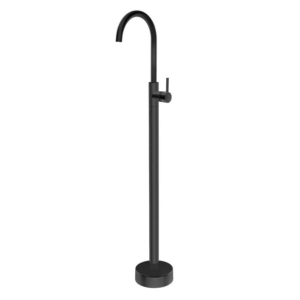 Norico Pentro Round Black Solid Brass Freestanding Mixer