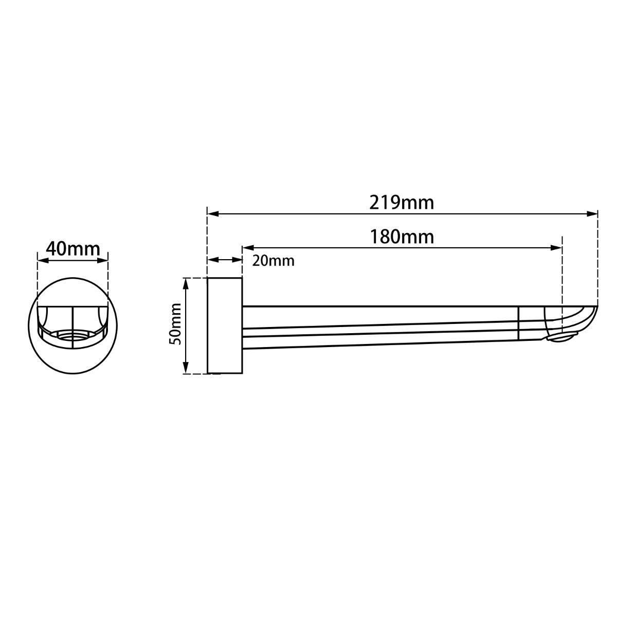 RUSHY Brushed Brass Bathtub/Basin Wall Spout
