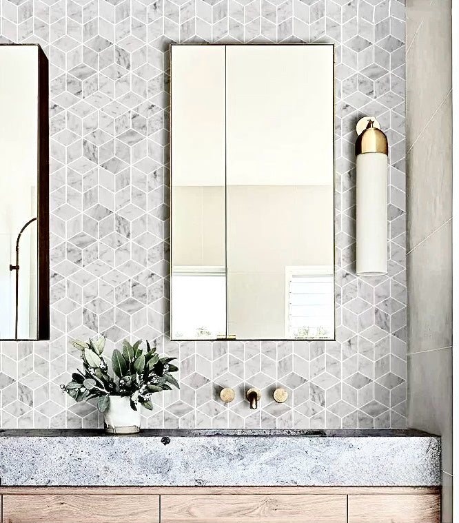Carrara Marble Diamond Mosaic