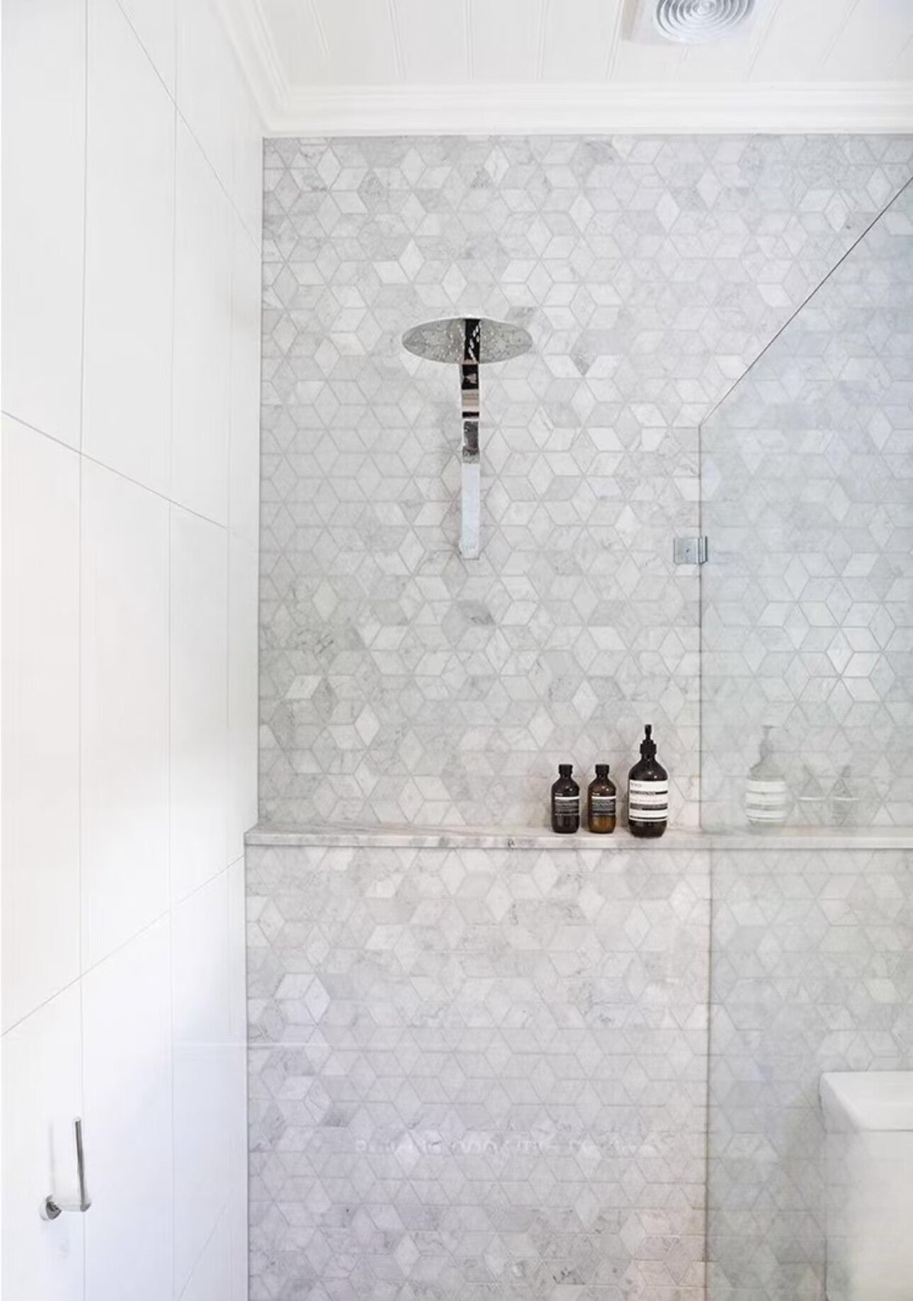 Carrara Marble Diamond Mosaic