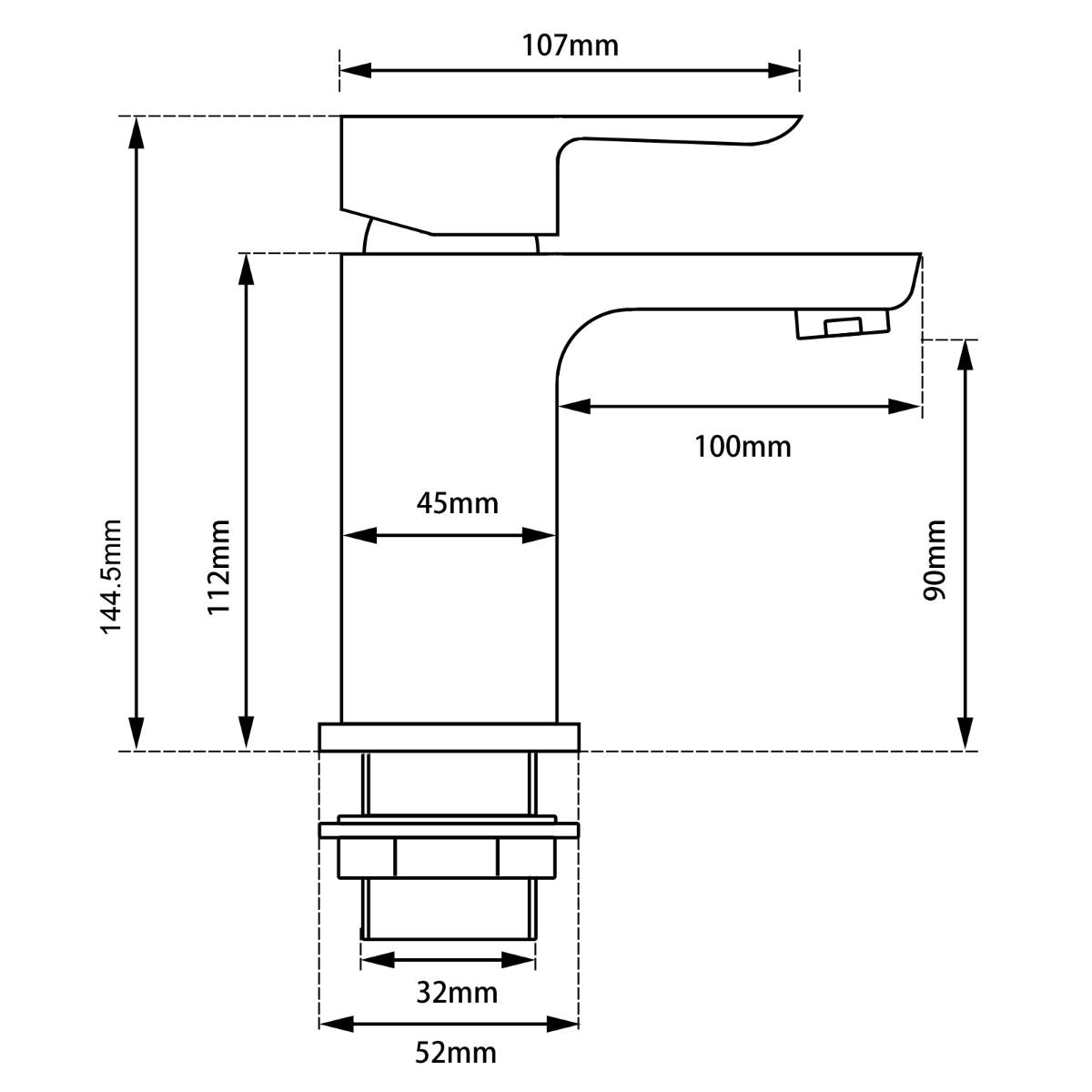 VOG Black Basin Mixer Tap