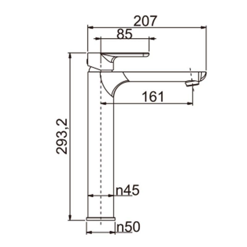 VOG Gun Metal Grey Tall Basin Mixer