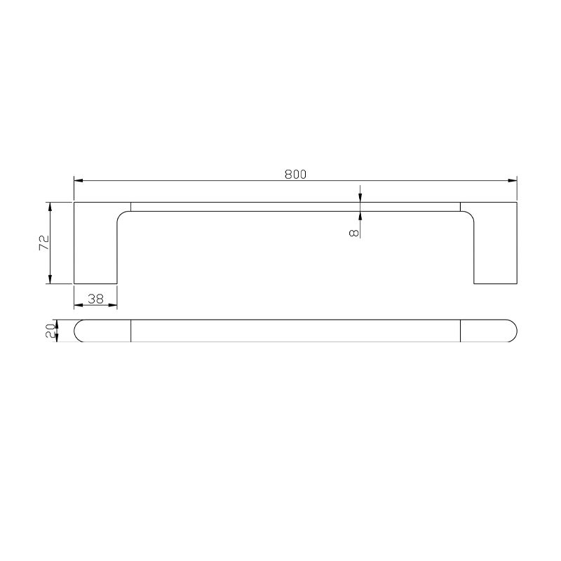 VOG Chrome Single Towel Rail 800mm