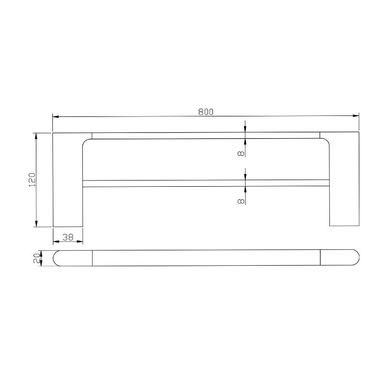 VOG Chrome Double Towel Rail 800mm