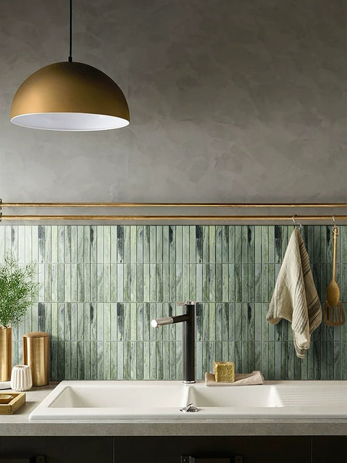 Cloudy Green Marble Kit Kat Mosaic