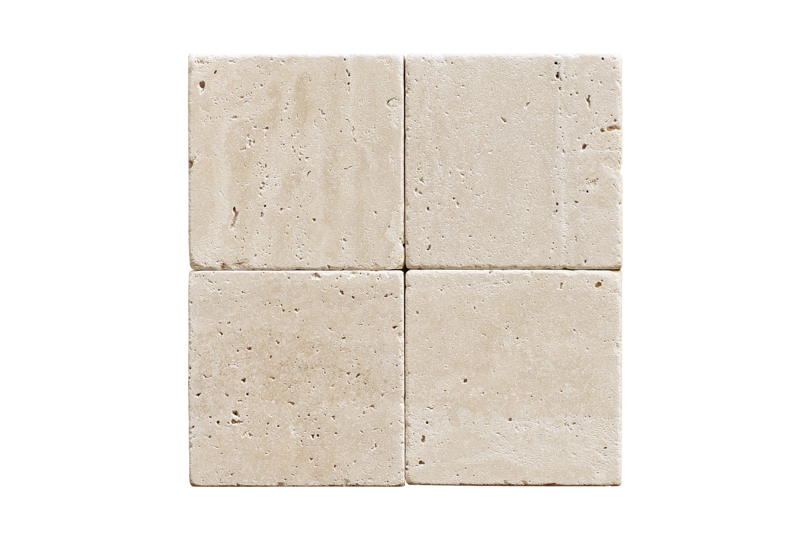 Bedrock Square Travertine Beige Tumbled 100x100x10mm