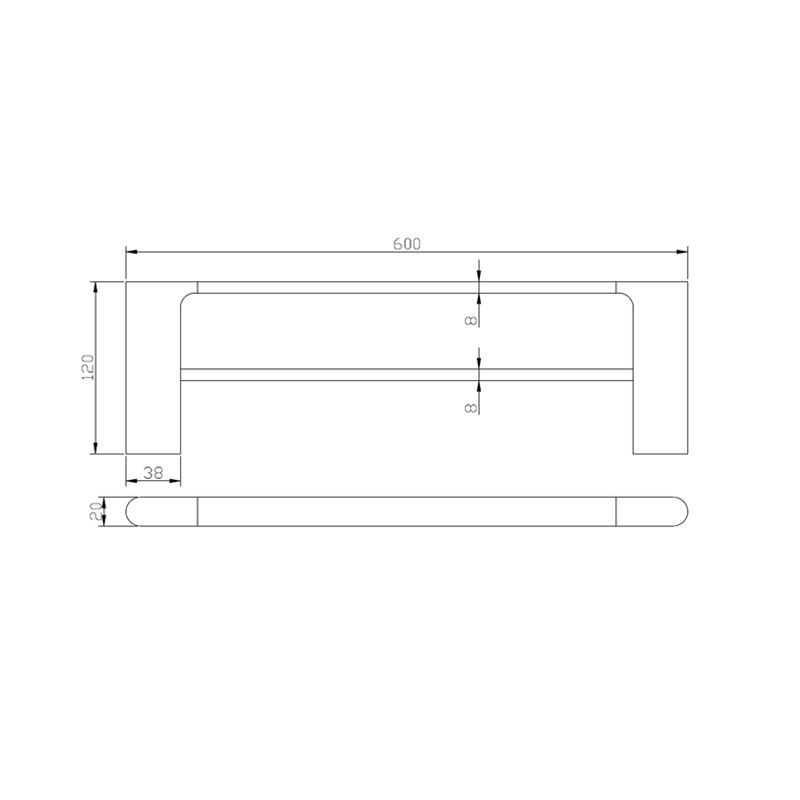 VOG Series Brushed Yellow Gold Double Towel Rail 600mm