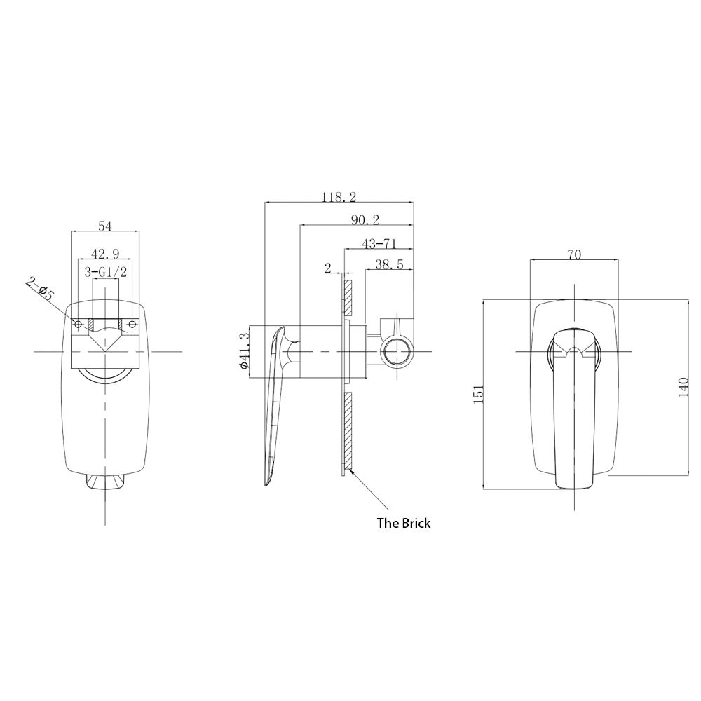 Norico Bellino Brushed Nickel Wall Mixer