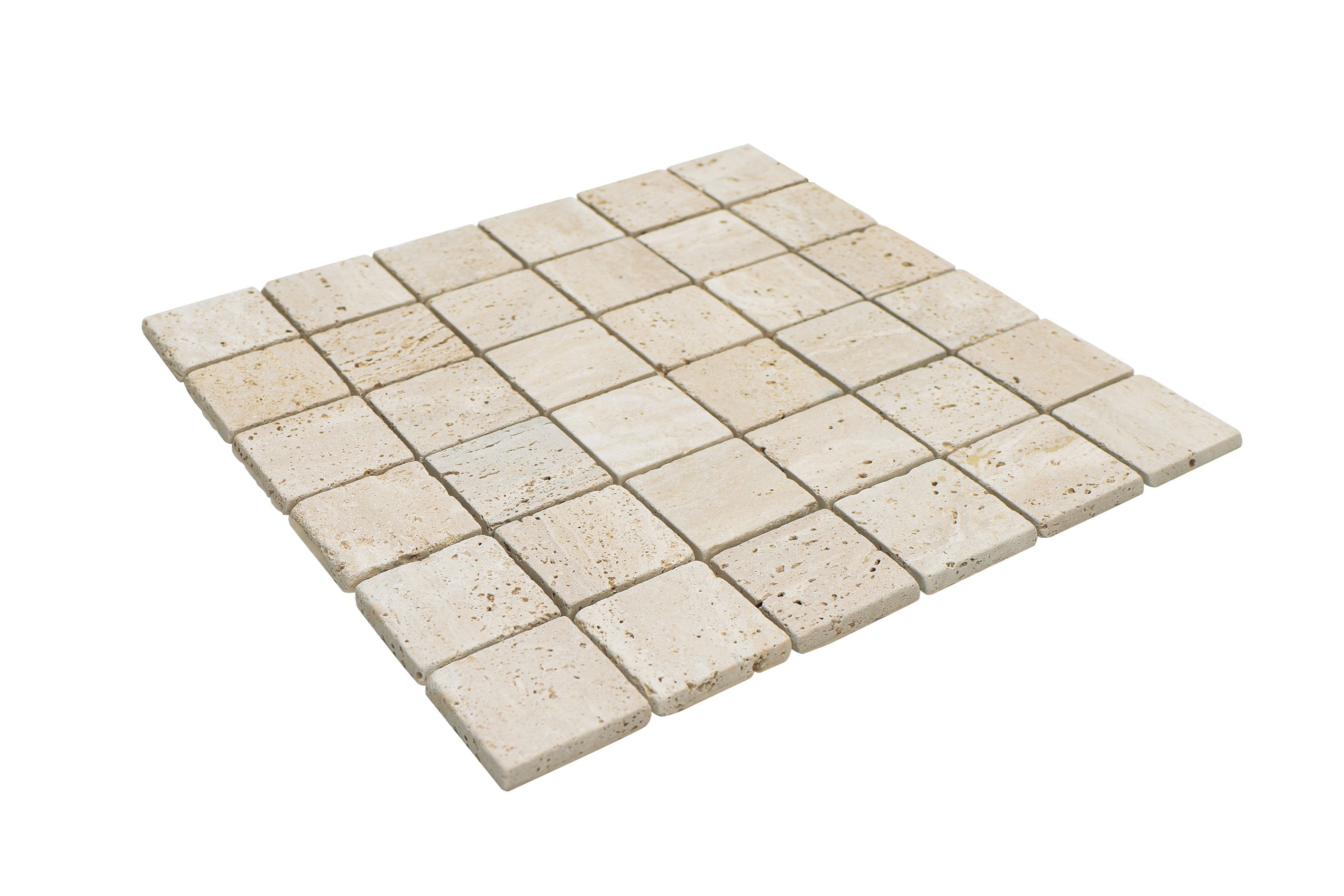 Bedrock Square 50x50mm Travertine Beige Tumbled 310x310x10mm